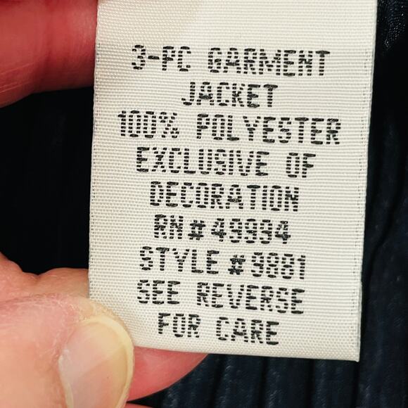 R&M RICHARDS Navy Blue Ruched Sequin Dress Special Occasion Jacket 10 - Picture 11 of 11